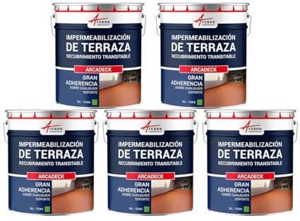 Pintura impermeabilizante para terraza. Revestimiento exterior a base de resinas: ARCATERRASSE-5 x 10L Verde Provenza-ARCANE INDUSTRIES