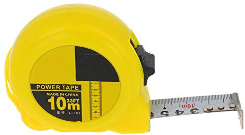 Utoolmart Ruban à mesurer rétractable de 10 m, échelle métrique, acier inoxydable, boîtier en plastique, règle outils de mesure de précision 1 pièce