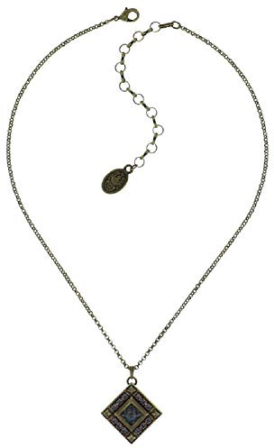 Konplott: Kette und Anhänger Iceberg de Luxe blue, stabile Kette mit massivem viereckigem Kristallanhänger, für Damen/Frauen