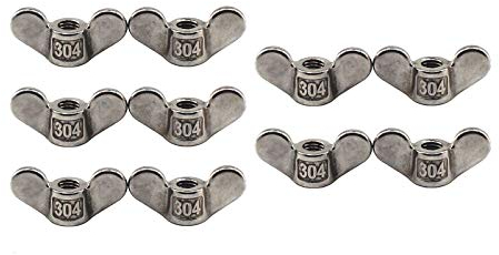 Dado ad ala in acciaio inox 304 M5 a mano ritorti viti a forma di ala farfalla dado fai da te hardware confezione da 10