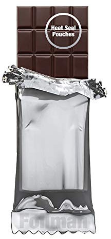 Foilman – värmeförseglingspåsar (metalliserad) för chokladkaka inslagning – faktiska påsar storlek 7,6 x 15,5 cm (2,25 x 5,5 tum) (silver)