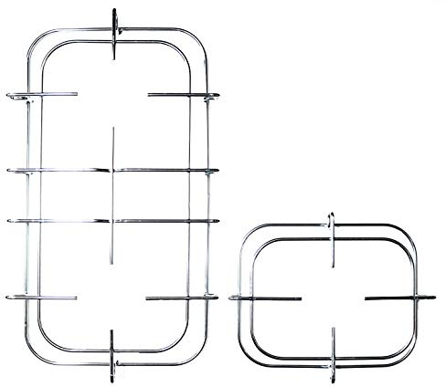 Star Kit 2 griglie in filo cromato colore inox 417 x 225 mm. 177 x 225 mm. per cucina piano cottura 3 fuochi a gas con piastra elettrica - F5509/KIT