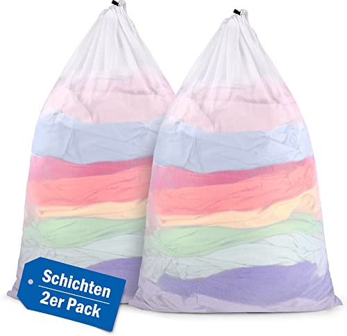 ecooe groß Wäschesack für Waschmaschine, 2 Stück XXL Wäschenetz mit Kordelstopper, 60X90cm Wäschebeutel für Decken, Rucksack, Plüschtiere, lange Röcke, für den Schulanfang, Wohnung, Wohnheim usw