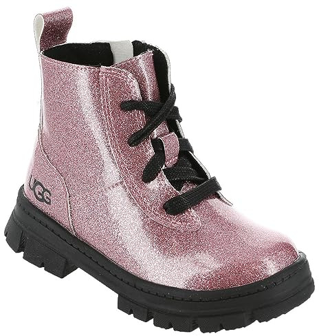 UGG Ashton Lace Up Glitter, Stivale classico Unisex - Bambini e ragazzi, Rosa Glitter Pink, 38 EU