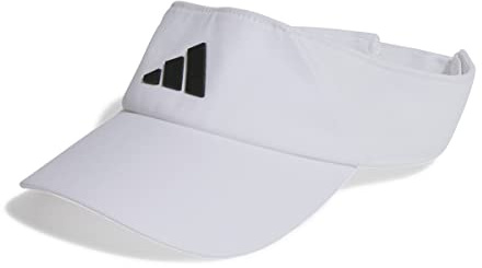 adidas Unisex AEROREADY Visor, White/Black, XS