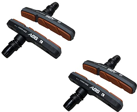 2 Paar V-Brake Bremsbeläge, Bremsklötze, Bremsbacken 72mm für Fahrräder mit Antiblockier-Bremssystem (ABS), perfekt geeignet für Shimano, SRAM, Tektro, Avid und XLC UVM. Hochleistungs-V-Bremsblöcke