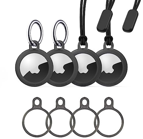 Stouchi 1-pack nyckelring med TPU-fodral, rostfritt stål skyddsfodral Secure Holder reptålig minimalistisk design kompatibel med 2021 för nycklar, väska, bagage