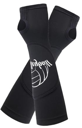 Fonowx Armstulpen Damen Herren, Volleyball Armpolster, Kompression Armstulpen Unterarmschutz, Unisex Volleyball Arm Sleeves, Elastic Padded Volleyball Sleeves für Sports Volleyball, Schwarz, S M