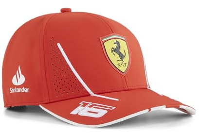 PUMA Casquette pour Enfants Charles Leclerc Scuderia Ferrari 2024 - Rouge Brûlé - Taille Unique