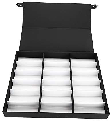 Brillenbox mit 18 Fächern, 49 × 40 × 8, 18 Fächer, Brillen-Vitrine, Sonnenbrillen-Aufbewahrungsbox, Organizer, Brillen-Schmuck-Präsentationsbox