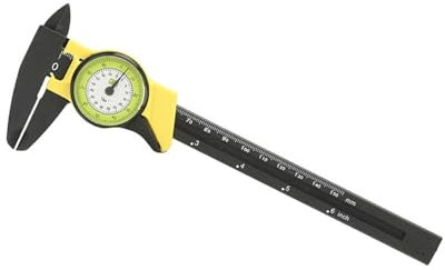 QANYEGN Messschieber, Messschieber, 150-mm-Ableseskala, Kunststoff-Lineal, Professionelles Messwerkzeug(Gelb)
