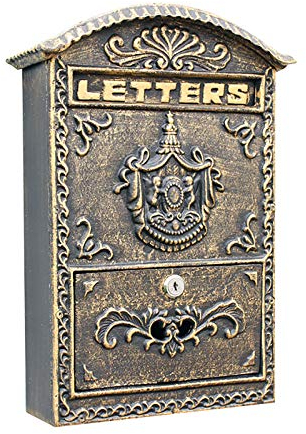 JDSHFEN Boîte aux Lettres Vintage, boîte aux Lettres, Couleur oxyde métallique Antique pour Montage Mural – 27,5 × 10,2 × 40 cm