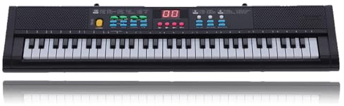 Keyboard-Klavier, 61 Tasten, Elektrisches Digitales Keyboard-Klavier, Multifunktionales Instrument, Klaviermikrofon, Einzelner Mehrfinger-Akkord Zum Üben
