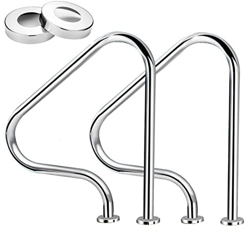 Rampes de piscine (1 pièce/2 pièces), rampe industrielle en acier inoxydable pour enfants âgés, spa, parc aquatique, marchepied d'échelle de piscine à 3 courbures (taille : 2 pièces)