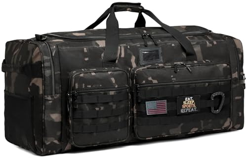 130L Extra Large Duffle Bag for Men, Heavy Duty Duffle Bag for Travel, Large Sports Gym Equipment Bag for Hockey Football Soccer Baseball Basketball & Team training, Dark CM