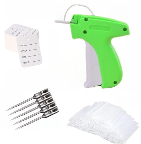 Minamzee Clothing Tag Gun, Label Gun with 5 Replacement Needles + 1000 Tag Barb + 50 Price Labels, Brand Labels, Price Tags, Suitable for Various Clothing and Hat Label Sewing Guns