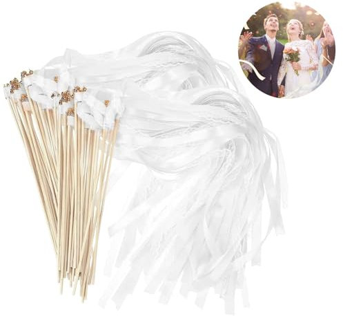 Wedding Wands, 30 bastoncini con campana e nastri per matrimoni, bacchette magiche per matrimonio, stelle filanti, stelle filanti, vengono utilizzati per matrimoni, compleanni, feste, feste e feste