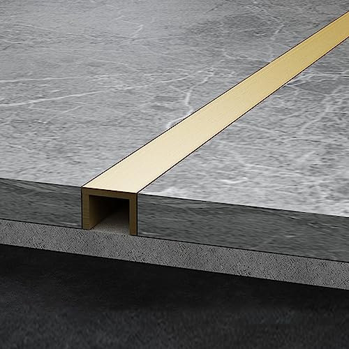 ZJFJMBD Übergangsleiste aus massivem Messing für Laminat zu Fliesen, Fugenleiste für Holzböden, strapazierfähige, Flache, dekorative Nahtleiste, leicht zu reinigen/zuschneiden