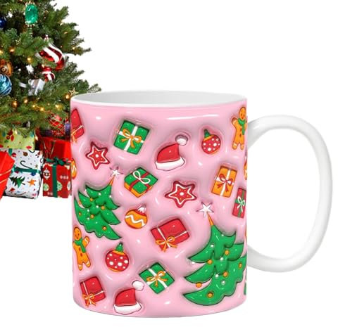 Tazze da caffè, tazze di Natale | Tazzine da caffè natalizie | Tazze da caffè per decorazioni su vassoi a più livelli, graziose tazze di cioccolata calda natalizie, tazza per gli amanti d