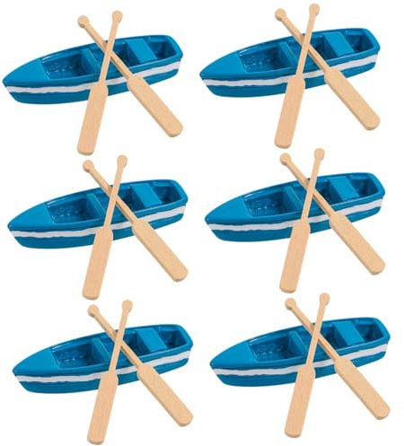Amosfun 6satz Mini-Boote Harzmodell Paddel Aus Kunstharz Mikrolandschaftsornament Simulations-Requisite Modellfiguren Spielzeug Dekoration Für Tisch Auto Büro Schlafzimmer
