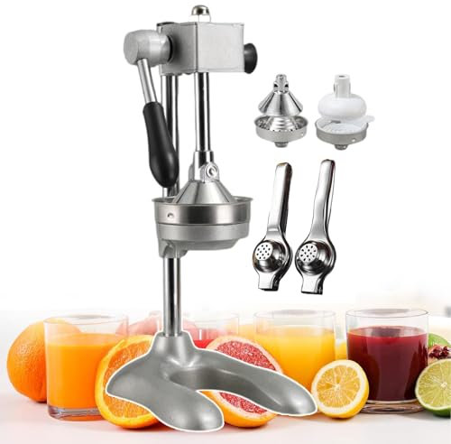ZYJIX Citrus Press Juicer Machine Professional Fruit Juicer Orange Extractor For Family Gatherings - Get 99% Juice With Hand Press Design(Color:Silver)