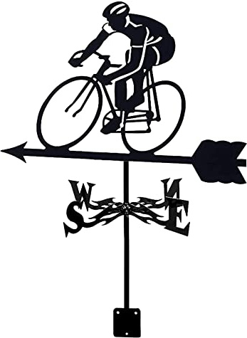 SFQEVHRZ Girouette de Toit， Girouette de vélo en Acier Inoxydable, indicateur de Direction du Vent, Ferme rétro, scène Durable, Jardin, girouette, Cour, Facile à Utiliser et à Installer