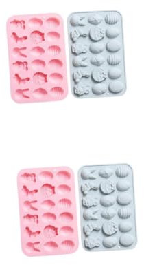 2 Juegos Plantillas De Pascua Dulces De Pascua Tarta De Queso Cubitos De Hielo De Vino De Gelatina Moldes Para Galletas Multi Duro Cubo Gel De Sílice 2 Piezas * 2 MAGICLULU