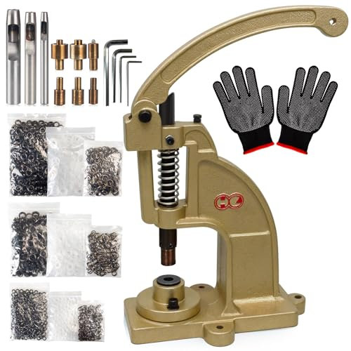 DK98 Upgraded Have Duty Hand Press Grommet kit with Eyelet Punch Tool kit.3 Dies and 1500 Pcs Grommets for Fabric tarps Curtains Paper Leather and Canvas