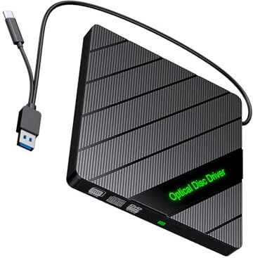 Hrtyvhin Discos Externos Discos Para Ordenador Portátil USB 3.0 Tipo C Grabadora de Disco Portátil Discos Externos Discos Con Ranura Para Tarjeta Para Portátil