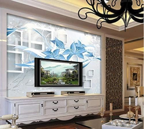 XLMING Blue Flower (Rhododendron Simsii) 3D Wallpaper Living Room Sofa Bedroom Dining Room Home Decoration Wall-350cm×256cm
