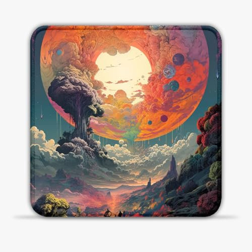 Tapis Souris scène psychédélique (20X20) CM 7.87(in) Tapis Souris Tapis Souris en Caoutchouc antidérapant, Compatible avec Les Souris Laser et optiques