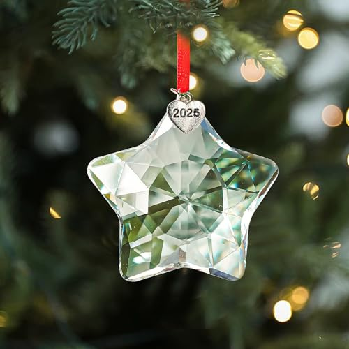 Stella di Natale di cristallo 2025 decorazione natalizia da appendere