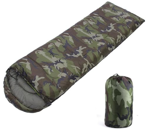 Camouflage Sleeping Bag – Cold Weather Sleeping Bag – Kids Travel For Hiking And Backpacking | Multifunctional Outdoor For Camping, Adventure, And Scout Trips | Lightweight A