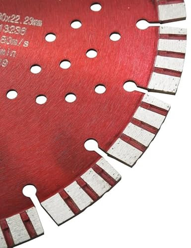 Disque à tronçonner diamanté de 300 mm - Design de trou turbo pour une coupe rapide de l'acier - Outils de coupe de qualité supérieure pour une utilisation professionnelle