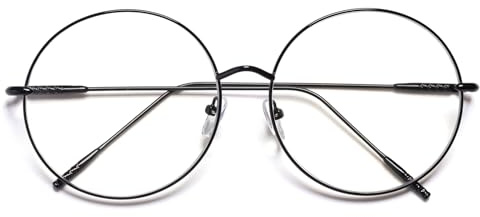 Generisch Retro übergröße Runde Lesebrille 1,5 Männer Frauen, Vintage Anti-Ermüdung der Augen Gross Vintage Metall Lese Brille-Lesebrille, Geeignet für Menschen mit großen Köpfen und Gesichtern