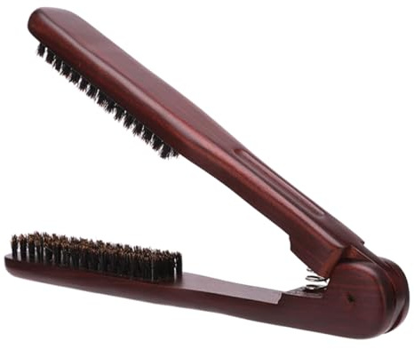 TOPPERFUN Peine Alisador de Cabello Antiestático de Madera y Cerdas, Efecto Antifrizz, Uso Profesional en Salón, Peina y Alisa Precisión