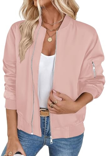 Zeagoo Chaqueta Bomber Mujer Primavera Verano Chaqueta Casual Bomber