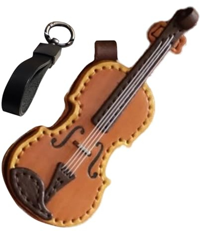 Liten Violinnyckelring Musikväska Hängsmycke Plånbokscharm Miniatyr Män