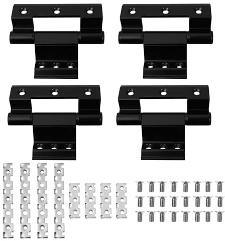 Anneome 4 Piezas Bisagra de Ventana Abatible de Aluminio para Puertas y Ventanas Resistentes la Corrosión Instalación Rápida para Muebles y Armarios con Amortiguador Integrado para