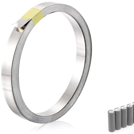 1 Rouleau de Bande de Nickel Soudable (10m) - 0.15x8mm pour Soudure par Points de Batteries | Bande Plaquée Nickel à Haute Conductivité| Ruban Résistant pour Brasage et Soudage