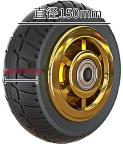 1 Stück 6-Zoll-Schwerlastrollen, Gummi, vergoldet, Breite 50 mm, leiser Radwagen, Industrieanhänger, einzeln(Gold-Plated)
