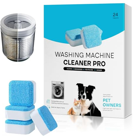 24 pastiglie detergenti lavatrici extra forti per proprietari di animali domestici, anti-odore, pulizia profonda e decalcificazione, detergente per lavatrici Express