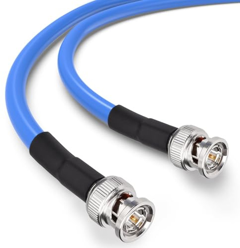 Superbat 3G/6G/12G HD SDI-kabel, 40 m, BNC-kontakt-till-kontakt, RG6 SDI-video-koaxialkabel, 75 ohm, för sändningskamera, CCTV-monitor, SDI-konverterare och audiovideoutrustning