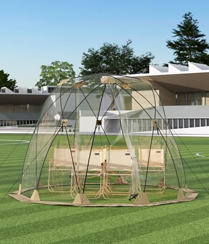 Instant Outdoor Clear Bubble Pop Up Bubble Tent 8-10 Person Portable Screen House Room All Weather Sport Garden Dome Tent Instant Rainproof Camping Sun Shelter Coldproof for Sports Events Fishing