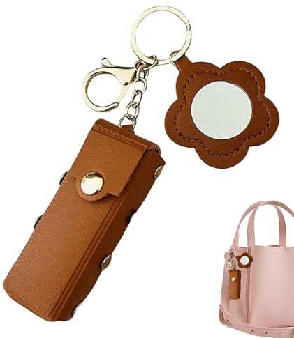Portalápices Llavero Estuche De Cuero PU para Bolso | Organizador De Maquillaje Elegante Y Práctico Para Mujer Y Niña Viaje En Coche Y Llaves