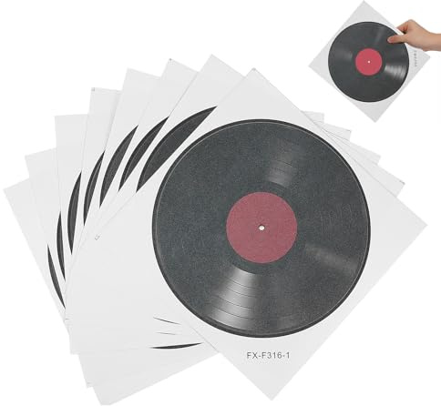 VALICLUD Décoration Murale Disques Vinyle Lot de 16 Autocollants en PVC pour Chambre et Salle de Concert Noir 22,5 X 22,5 CM