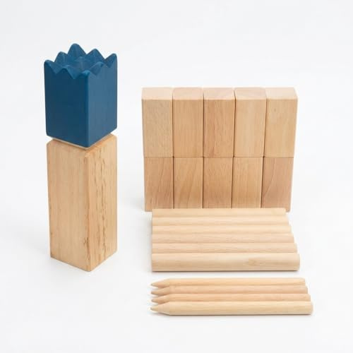 Yunmeryker Holzspiel, Schwedenschach Wurfspiel, Outdoor Gartenspiele für Standard & Groß, Großes Kubb-Spiel