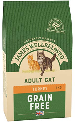 James Wellbeloved Adult Grain-Free Turkey 4 kg Bag, Hypoallergenic Dry Cat Food