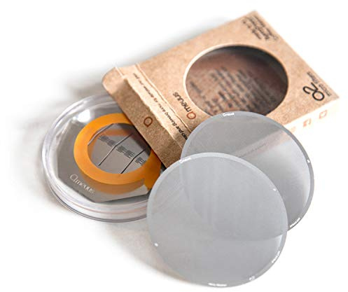 ameuus Stainless Steel Metal Reusable Filters - made for the AeroPress - o2 Micro Filter- Bonus Filter Drying Stand & Carrying Case