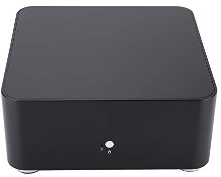 Mini ITX Computer Case 197 * 197 * 80MM Aluminum Alloy HTPC Case 3.5MM Super-thick Sheet Chassis Mini PC Computer Case for Gaming, Dual USB3.0 / USB 2.0 Interface